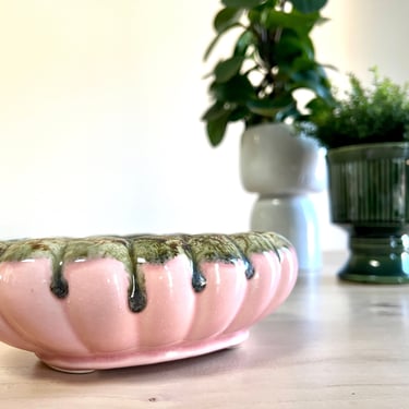 Vintage USA Pink Ceramic Oval Planter 