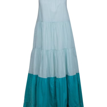 Rhode - Mint Blue &amp; Teal Color Block Sleeveless Maxi Dress Sz XS