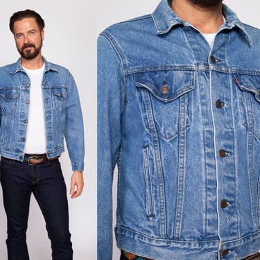 80s Levis Denim Jacket Men's Medium | Vintage Made In USA Jean Trucker Jacket 