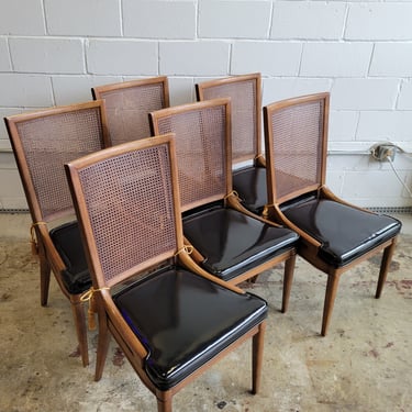 Mid Century Henredon Cane Back Dining Chairs set of 6 Wishbone