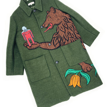 Walter Van Beirendonck F/W 2017 embroidered wolf coat