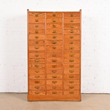 Antique Arts &#038; Crafts Oak 45-Drawer Filing Cabinet or Apothecary Cabinet, Circa 1900