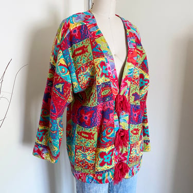 Vintage 90's Oversized Abstract Cardigan by Leoniak, Rare Designer 