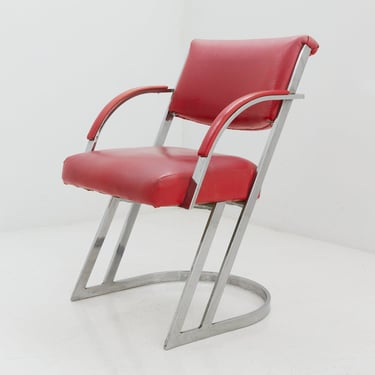 Chrome & Pink Vinyl Chair by Cal-Style, 1980s 