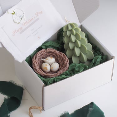 Nest & Tree candle,  Customize your gift box, Custom message, Handmade Gift, Mother's Day 