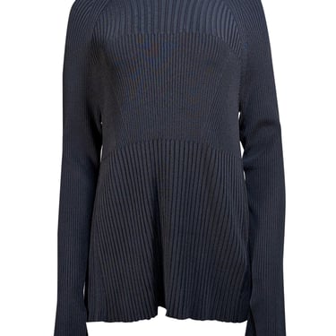 Jason Wu - Black Ribbed Knit w/ Lace Back Sweater Sz M
