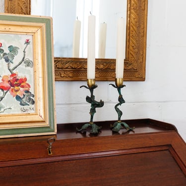 pair of vintage French art nouveau candlesticks