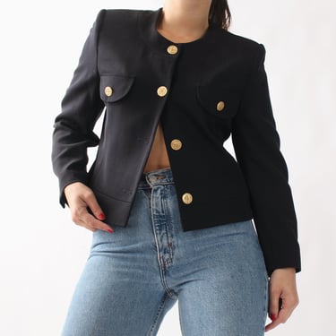 Vintage Tailored Rose Button Jacket