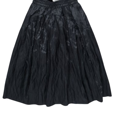 Vince - Black Satin Elastic Waist Skirt Sz 0