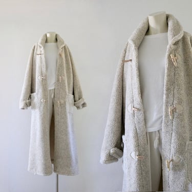 oversized sherpa toggle maxi coat - see details 