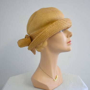 1960s-does-1920s Dolores Straw Cloche Hat 