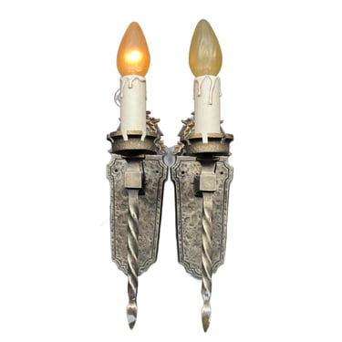 One Pair of Two Spanish Revival or Tudor Revival Wall Sconces #2510 