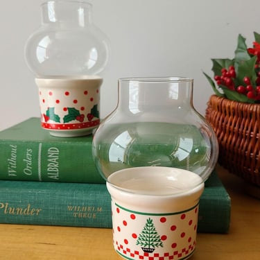 Vintage votive candle holders set of 2 Christmas decor 2