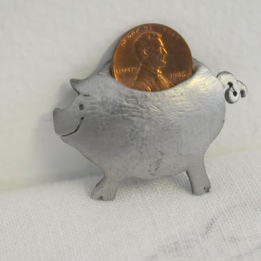 1980s Ultracraft Piggy Bank and Penny Brooch 
