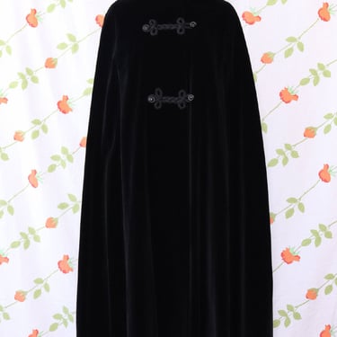 Hooded Midnight Velvet Maxi Cape XS-M