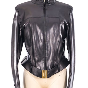 Claude Montana Belted Leather Jacket