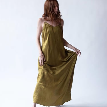 Olive Silk Slip Dress | Holly Lueders 