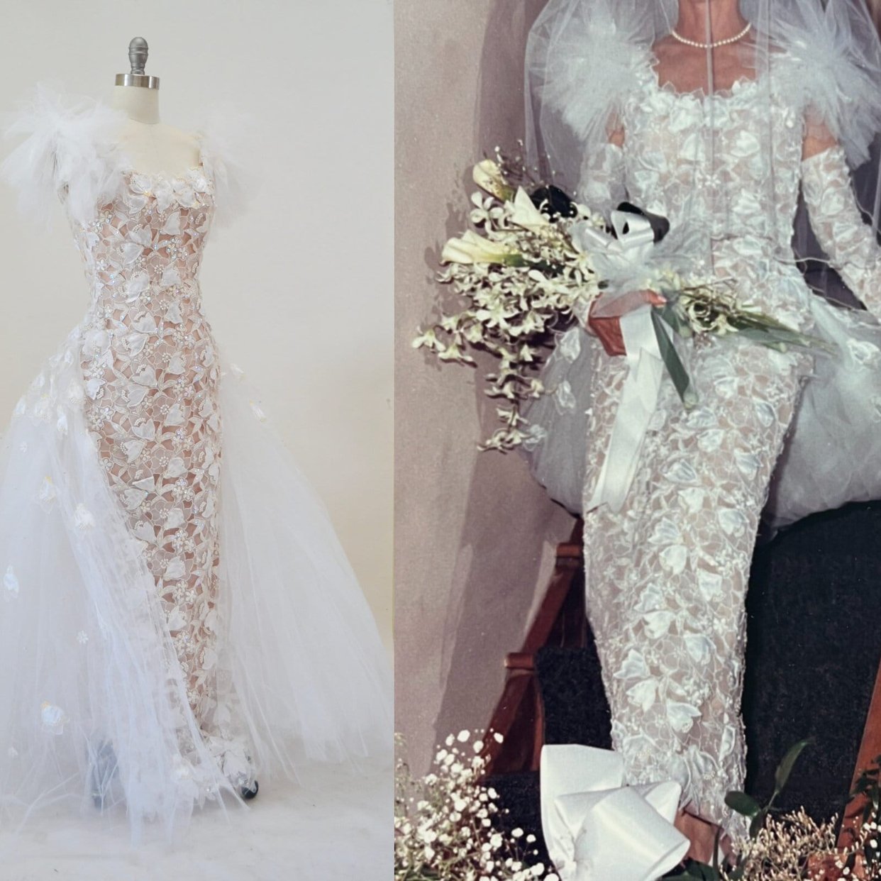 90s Vintage White Lace Wedding Gown Dress By | Hooked on Honey - Boca  Raton, FL | ATTIC