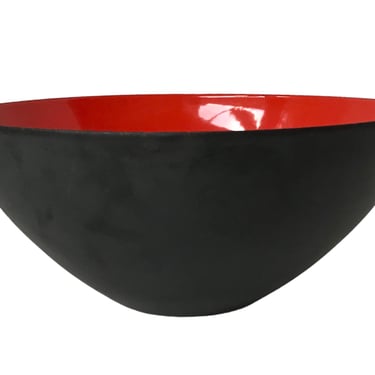 Red Krenit Mid Century Modern Salad Bowl Designed Herbert Krenchel by Torben Ørskov of Denmark