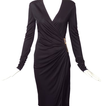 VERSACE- NWT Black Jersey Zipper Dress, Size 4