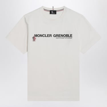 Moncler Grenoble Cream-Colored T-Shirt With Logo Men