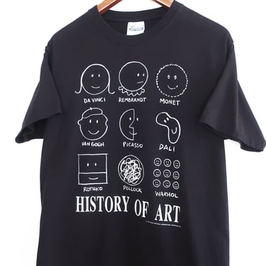 vintage art shirt / artist t shirt / 1990s History of Art Picasso Dali Warhol Van Gogh art print t shirt Small 
