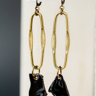Glazed Terracotta Black Sveva Earrings