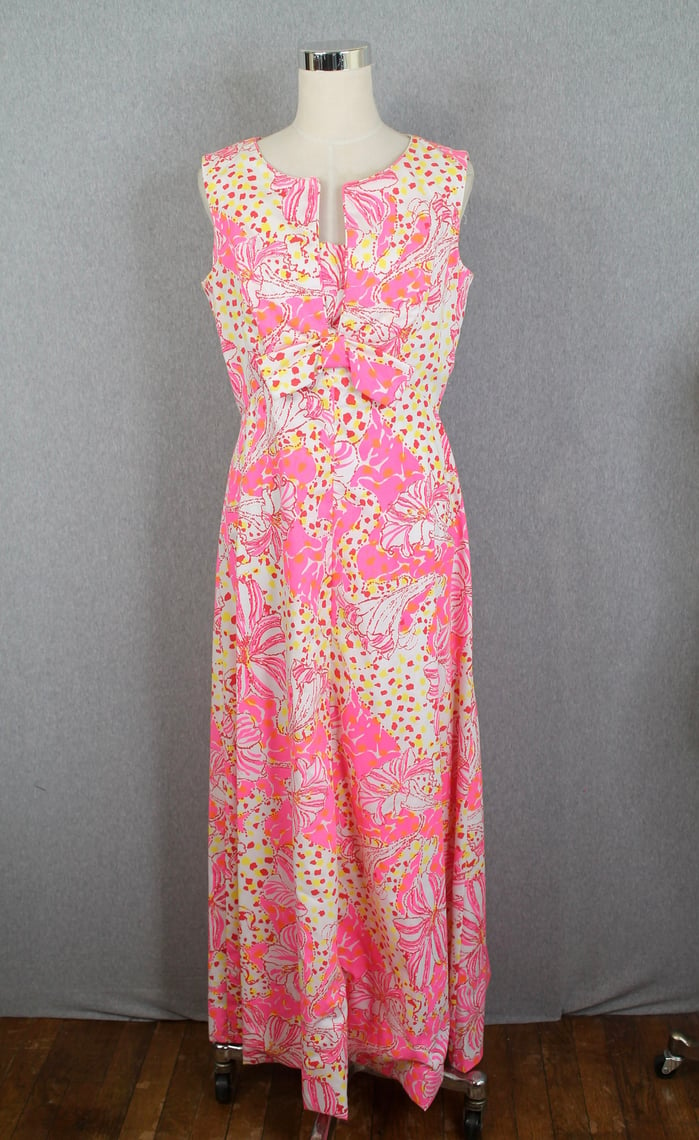 1960s 60s Neon Pink Tiger Print Maxi - Palm Beach | No Grit, No Glory ...