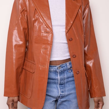 Caramel Leather Blazer