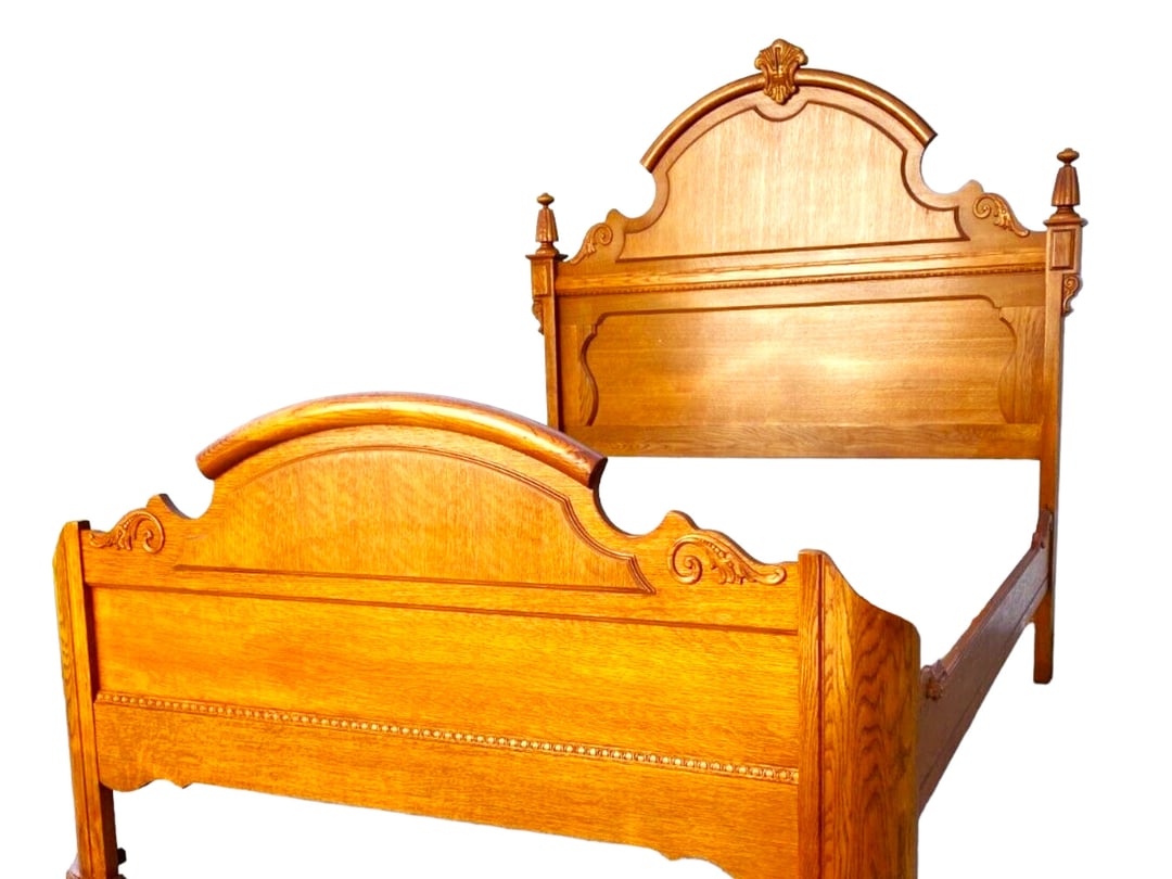Vintage LEXINGTON Victorian Sampler Headboard and Foot board Country Chic Shabby 3 Girls Antiques Minneapolis MN