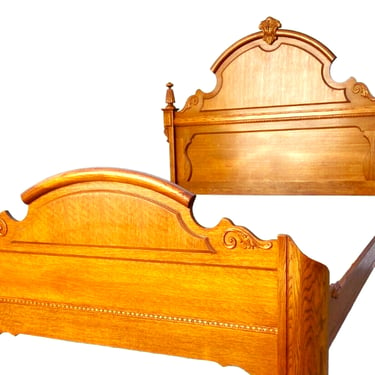 Vintage LEXINGTON Victorian Sampler Headboard and Foot-board/ Country Chic, Shabby Chic Solid Wood with matching wood side rails included 