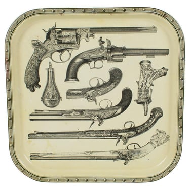 1960s Pistol Barware Serving Tray Attributed to Piero Fornasetti