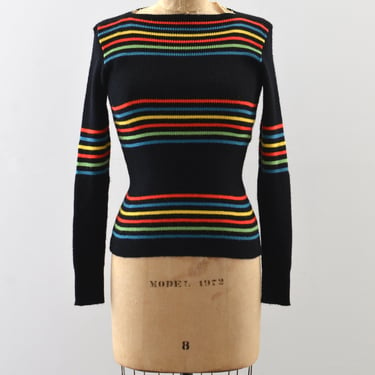 Vinage 70's Rainbow Striped Sweater