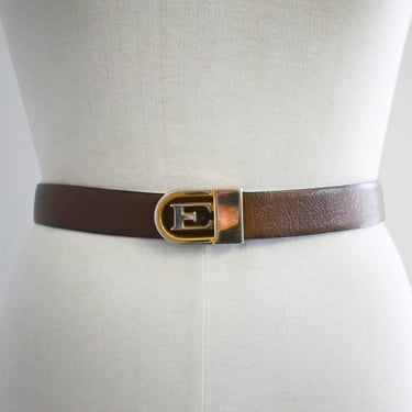 1970s Pierre Cardin "E" Monongram Reversible Leather Belt 