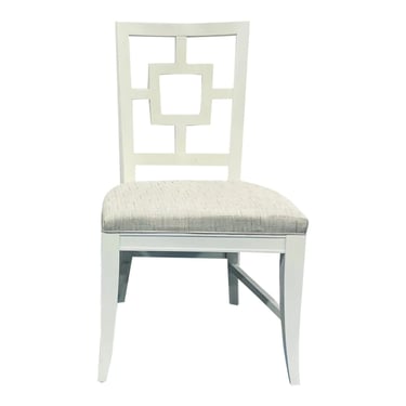 Modern White Geometric Back Side Chair