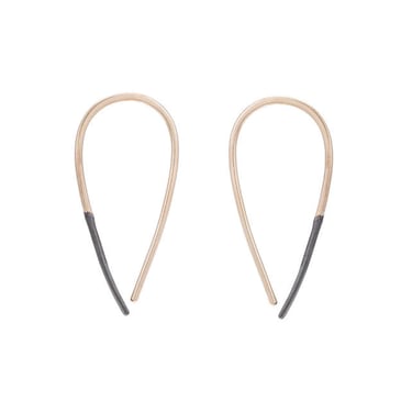 Teardrop Hoop Earrings | Gold + Oxidized Silver