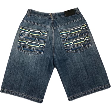 Vintage 90s/Y2K Regal Denim Embroidered Baggy Wide Leg Jorts/Shorts Size W36 