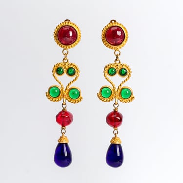 Glass Stone Chandelier Earrings