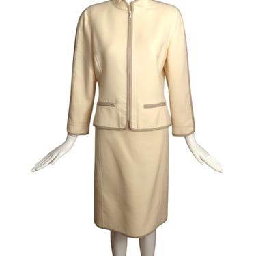 OSCAR DE LA RENTA- 1990s Wool Box Cut Skirt Suit, Size 10