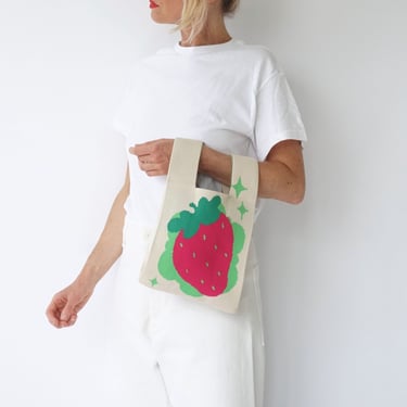 Vintage Strawberry Mini Crochet Bag | Summer Handbag | Macrame Bag | Motif Knitted Crochet | Jane Birkin Basket 