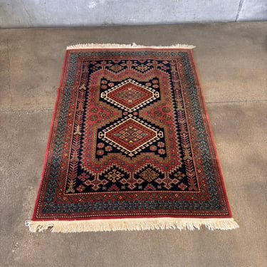 Vintage Hand Woven Turkish Area Rug