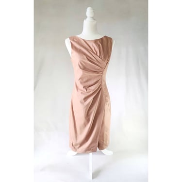 Hoss Intropia Sheath Dress Nude Pink Coral Business Cocktail Party Dress Small 