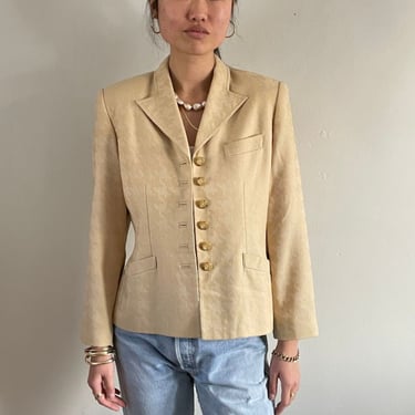 ReCAP Vintage Studio vintage 90s all season wool buttercream Nipon blazer - Neutrals