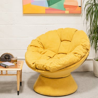 Modern Mustard Upholstered Papasan Style Chair