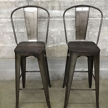 Dark Olive Bar Stool Pair (Seattle)