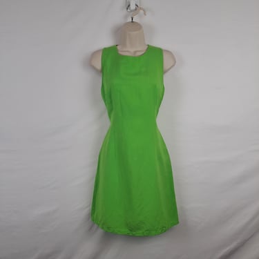 Vintage 90s / Y2K Lime Green Dress, Size Medium 