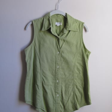 90s J. Crew Sleeveless Shirt S 38 Bust 