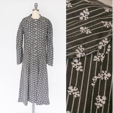 1910s Dress Calico Cotton Shirtwaist L 