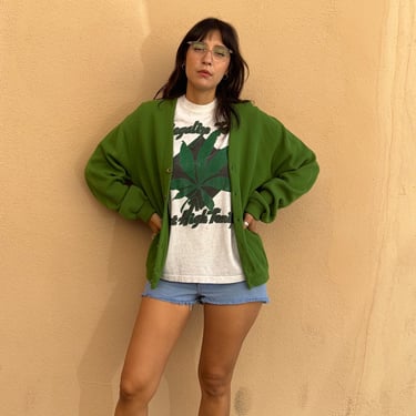 70s Avocado Green Orlon Cardigan