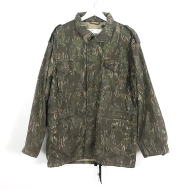 vintage 1990s y2k CAMOUFLAGE chore jacket brown & green vintage men's vintage camo jacket -- size medium 